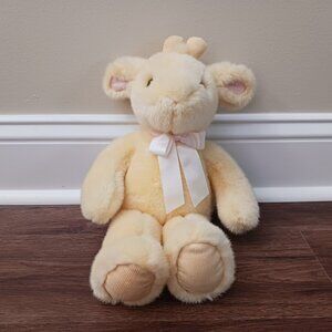 Vintage Jelly Bean Plush 14" Yellow Giraffe Rattle Russ 3692 Corduroy Ears Feet
